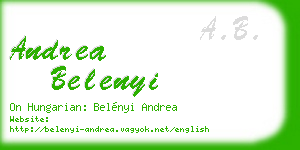 andrea belenyi business card