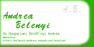 andrea belenyi business card